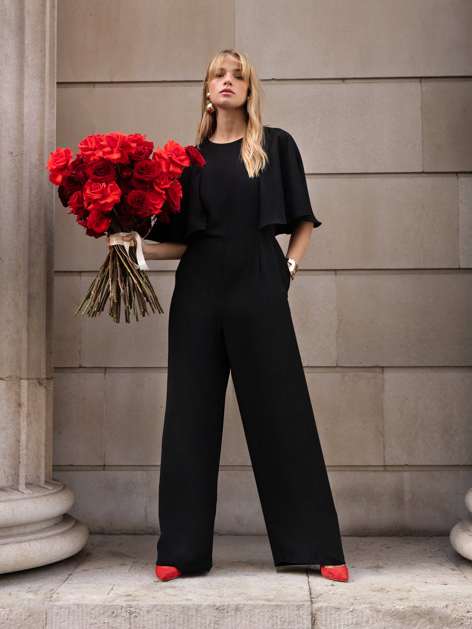 Petite sales palazzo jumpsuit