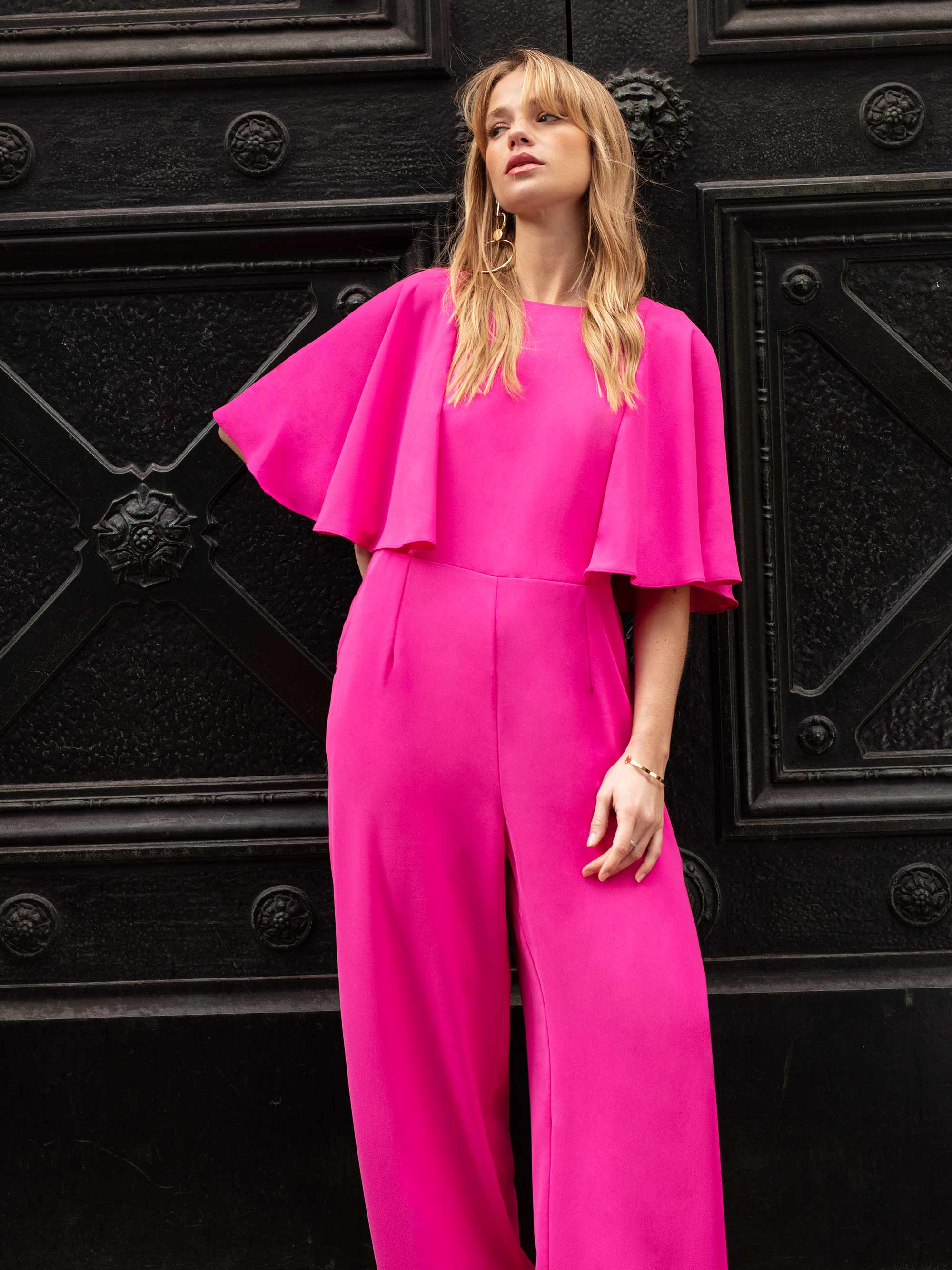 Pink jumpsuit best sale wide leg